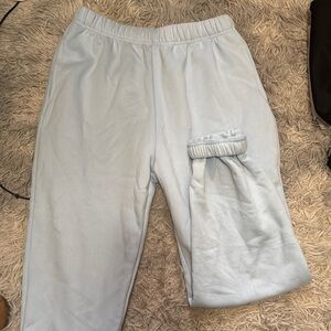 Light Blue Cotton Joggers with Elastic Waistband